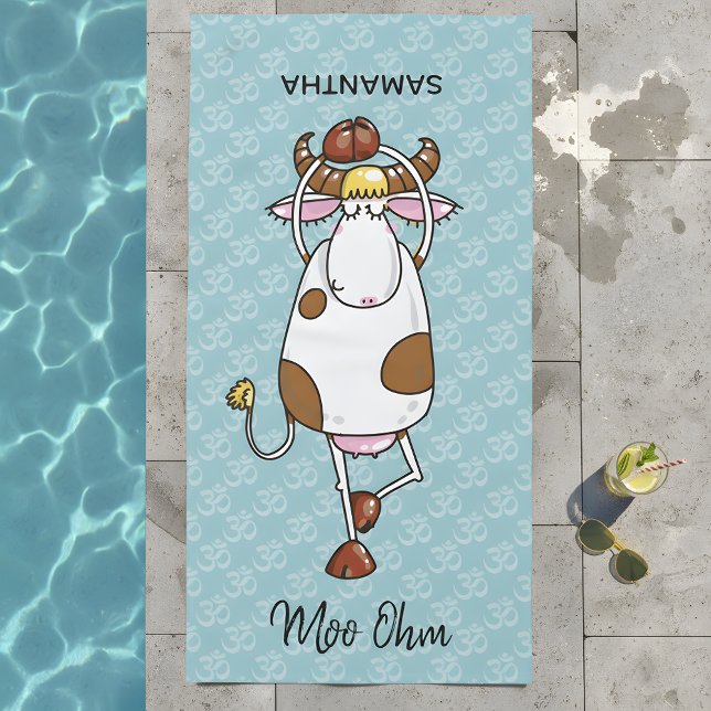 Moo Ohm Cow Beach Towel (Style up and stand out from the herd with this “udderly” fantastic beach towel.)