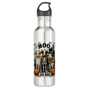 Moo or Boo Halloween Cow 710 Ml Water Bottle