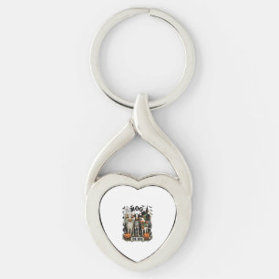 Moo or Boo Halloween Cow Keychain