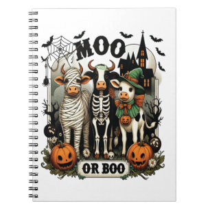 Moo or Boo Halloween Cow Notebook