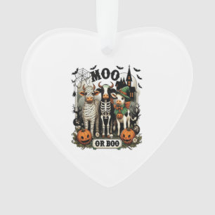 Moo or Boo Halloween Cow Ornament
