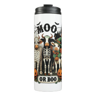 Moo or Boo Halloween Cow Thermal Tumbler