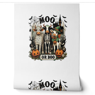 Moo or Boo Halloween Cow Wallpaper