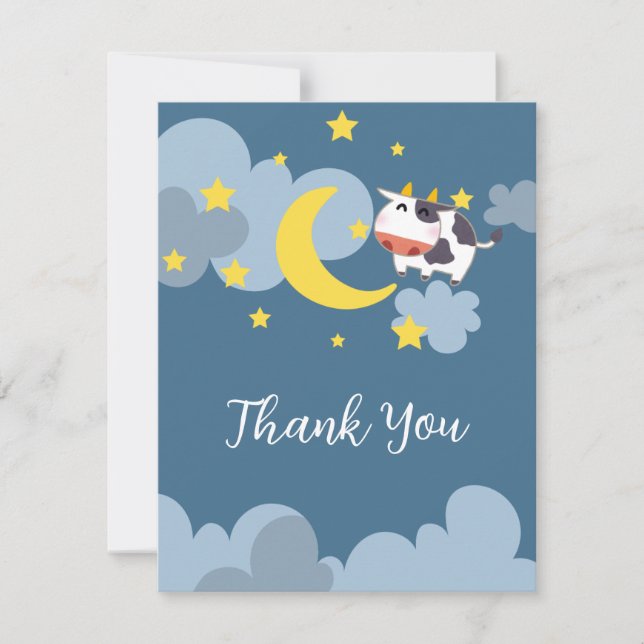 Moo Over the Moon Baby shower Invitation (Devant)
