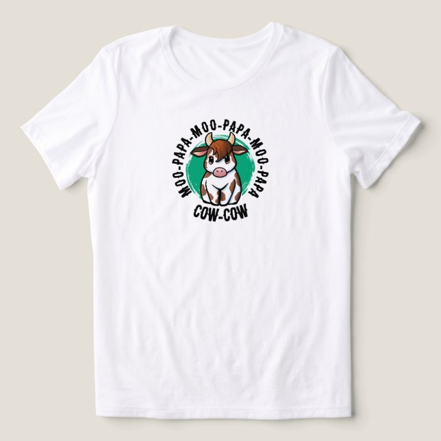 Moo Papa Cow Tri-Blend Shirt (Design Front)