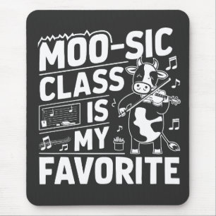 Moo-sic Class is my Favourite Funny Moo Cow School Mouse Pad