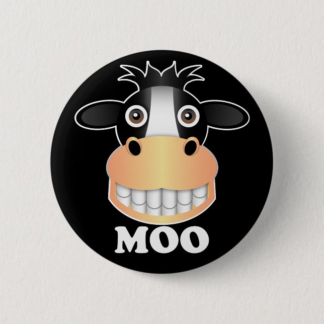 Moo - Standard, 2¼ Inch Round Button 2 Inch Round Button (Front)