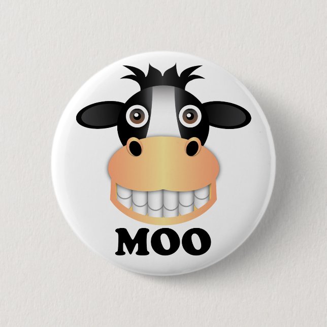 Moo - Standard, 2¼ Inch Round Button 2 Inch Round Button (Front)