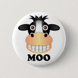 Moo - Standard, 2¼ Inch Round Button 2 Inch Round Button