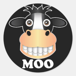 Moo - Sticker rond classique,  brillant