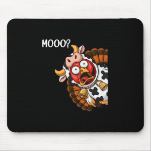 Moo Turkey Cow Costume Thanksgiving Men Women Mouse Pad