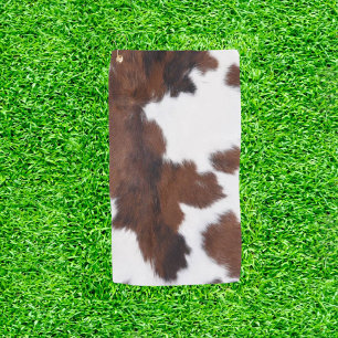 Moo-velous  Brown Cow Print Golf Balls Golf Towel