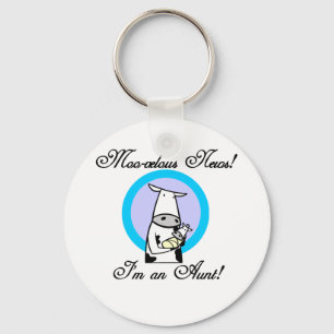 Moo-velous New Aunt Tshirts and Gifts Keychain