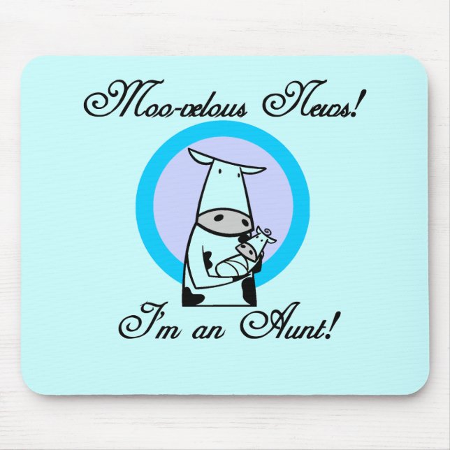 Moo-velous New Aunt Tshirts and Gifts Mouse Pad (Front)