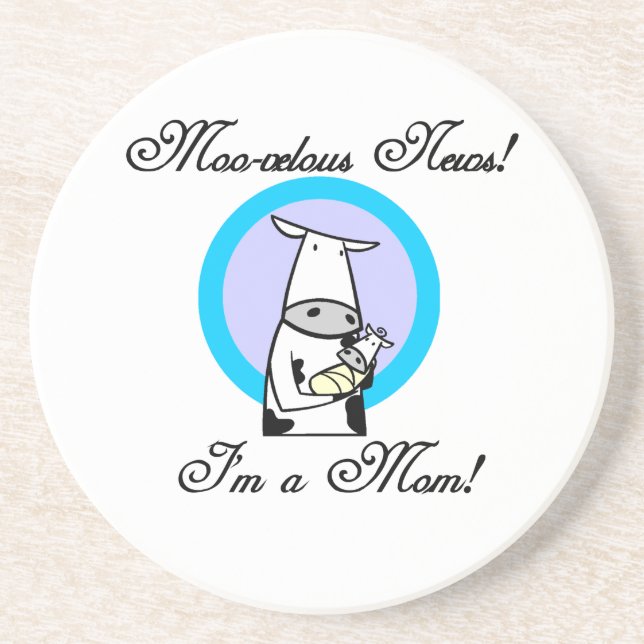 Moo-velous New Mom Gifts Coaster (Front)