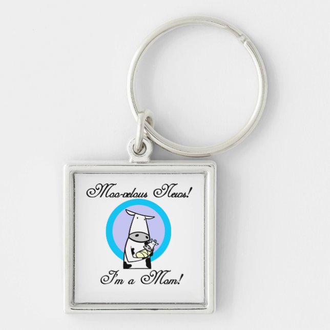 Moo-velous New Mom Gifts Keychain (Front)