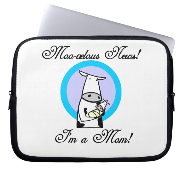 Moo-velous New Mom Gifts Laptop Sleeve (Front)