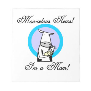 Moo-velous New Mom Gifts Notepad