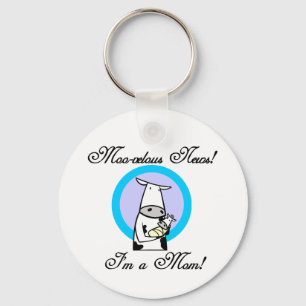 Moo-velous New Mom Tshirts and Gifts Keychain