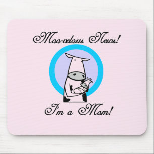 Moo-velous New Mom Tshirts and Gifts Mouse Pad