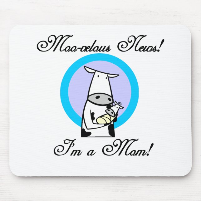 Moo-velous New Mom Tshirts and Gifts Mouse Pad (Front)