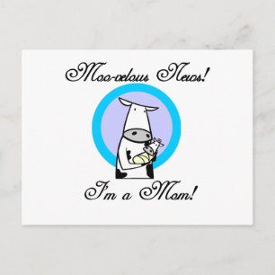 Moo-velous New Mom Tshirts and Gifts Postcard