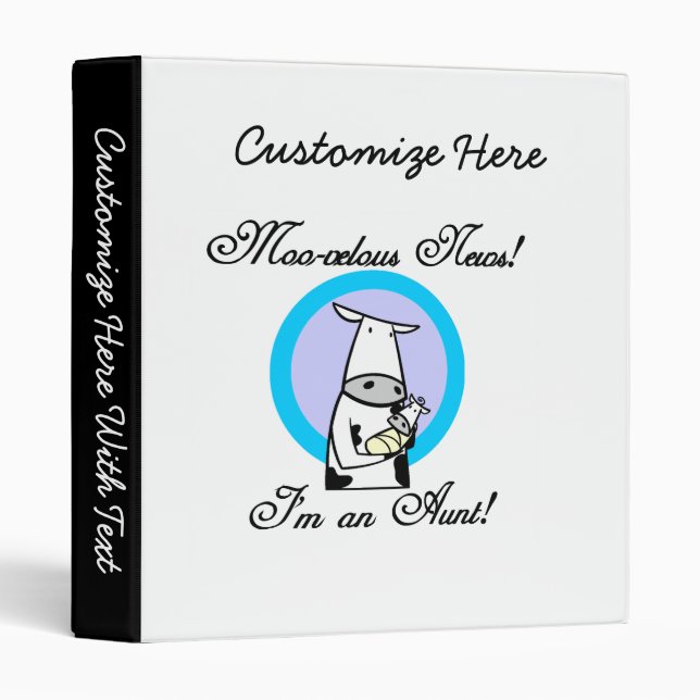 Moo-velous News I'm an Aunt T-shirts and Gifts Binder (Front/Spine)