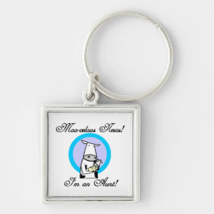 Moo-velous News I'm an Aunt T-shirts and Gifts Keychain