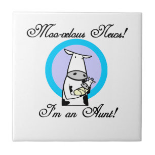 Moo-velous News I'm an Aunt T-shirts and Gifts Tile