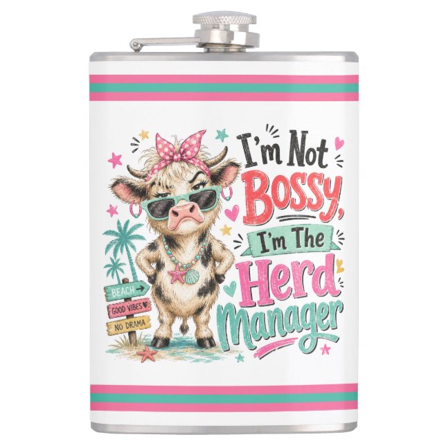 Mood-Cow Hip Flask (Front)