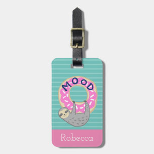 Mood Cute Sloth & Pink Sprinkled Doughnut Luggage Tag