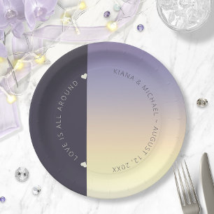 Mood Gradient Wedding Indigo Sunset ID741 Paper Plate