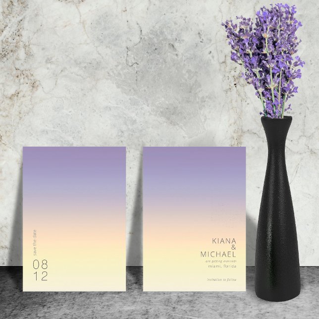 Mood Gradient Wedding Indigo Sunset ID741 Save The Date (Creator Uploaded)