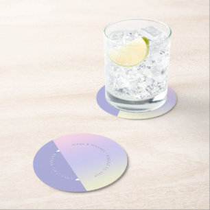Mood Gradient Wedding Pastel Dawn ID741 Round Paper Coaster