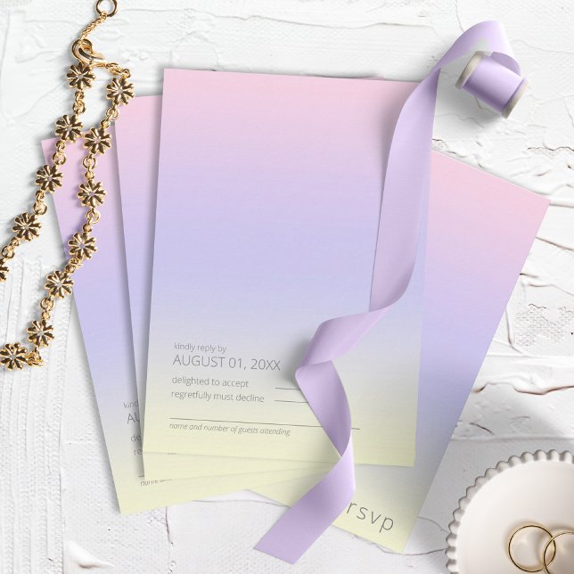 Mood Gradient Wedding Pastel Dawn ID741 RSVP Card (Creator Uploaded)