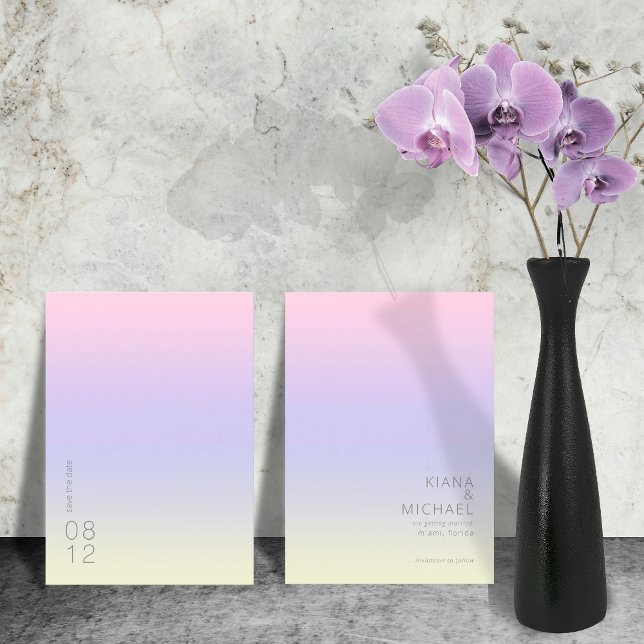 Mood Gradient Wedding Pastel Dawn ID741 Save The Date (Creator Uploaded)