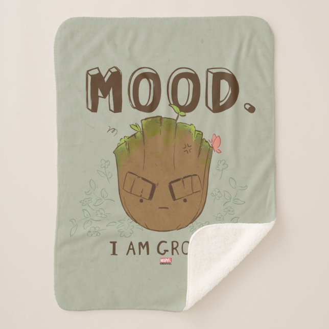 Mood. I Am Groot Sherpa Blanket (Front)