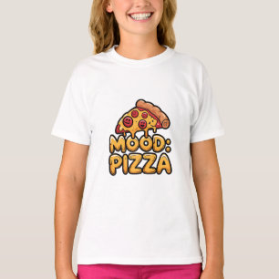 Mood: Pizza - Fun Cartoon Slice with Happy Topping T-Shirt