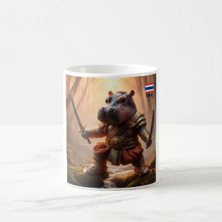 moodeng - Pygmy Hippopotamus Warrior  Coffee Mug