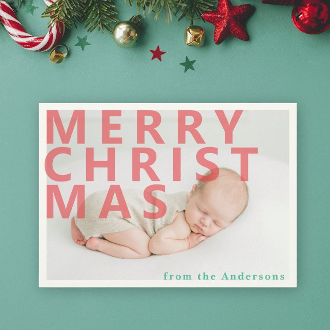 Moodern simple Christmas photo Holiday Card (Creator Uploaded)