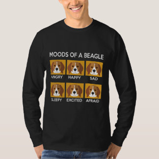Moods Of A Beagle  Design For Beagle Dog Owners T-Shirt