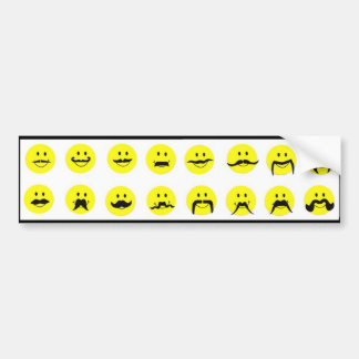 Moodstaches Face Moustache Bumper Sticker