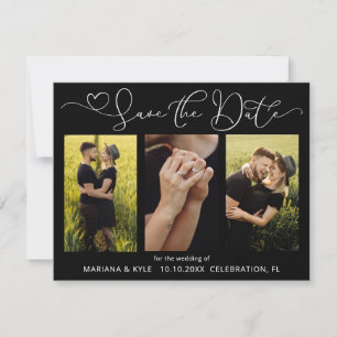 Moody 4 Photos Save the Date Wedding Announcement