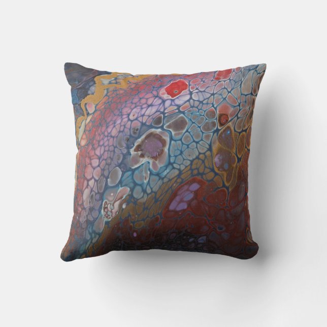 Moody Abstract Art Throw Pillow (Back)