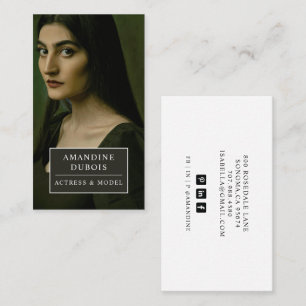 Moody Actress Model Photo Business Card