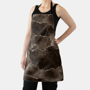 Moody Agate Coffee Brown Golden Bronze Taupe Apron