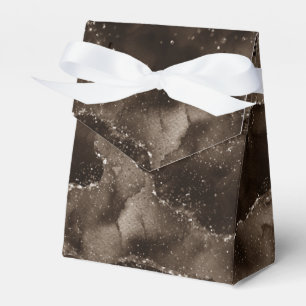 Moody Agate Coffee Brown Golden Bronze Taupe Favor Box