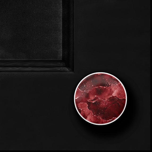 Moody Agate | Henna Blood Red Garnet Jewel Tone Ceramic Knob (Creator Uploaded)