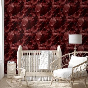 Moody Agate Henna Blood Red Garnet Jewel Tone Wallpaper