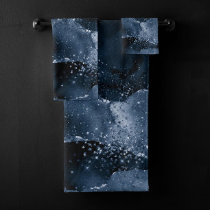 Moody Agate Marine Denim Steel Blue Faux Parties